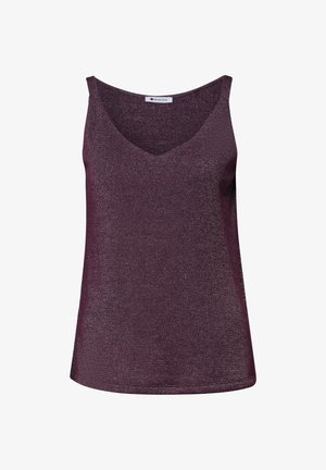 Street One, TOP MIT V-NECK UND GLITZERDETAILS - Top - rustic rouge