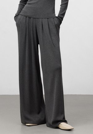 WIDE-LEG  - Broek - black metal