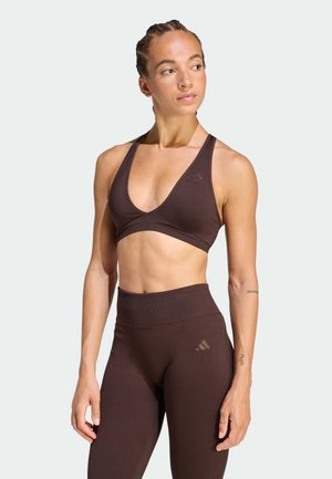 WE SCRUN LS - Brassières de sport à maintien léger - aurora coffee