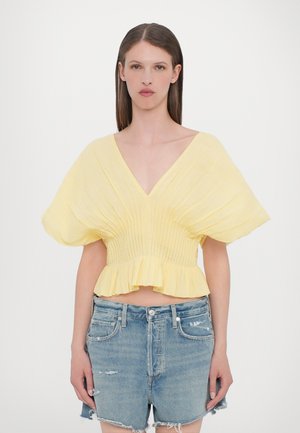 ZORA SOLID PLEATED - Blusa - butter