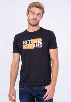 COL ROND JALTAZAR - T-shirt imprimé - noir