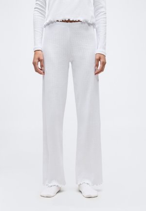 POINTELLE LOUNGE TROUSER - Pyjamabroek - plain white