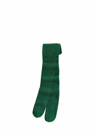 Grønne, teksturerede tights med en glat finish, der har et blødt, strækbart stof. Designet inkluderer sømløse tæer og en mid-rise talje.