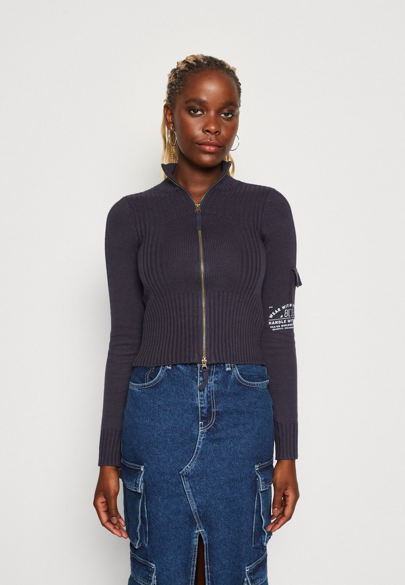 BDG Urban Outfitters UTILITY ZIP Cardigan navy/mørkeblå Zalando.dk