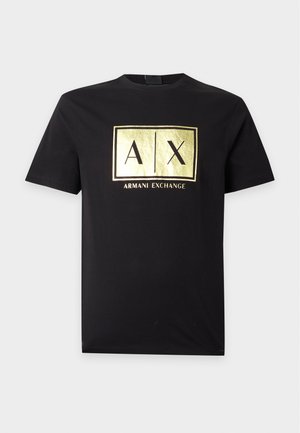 Armani Exchange, CAPSULE - T-shirt imprimé - black/gold-coloured