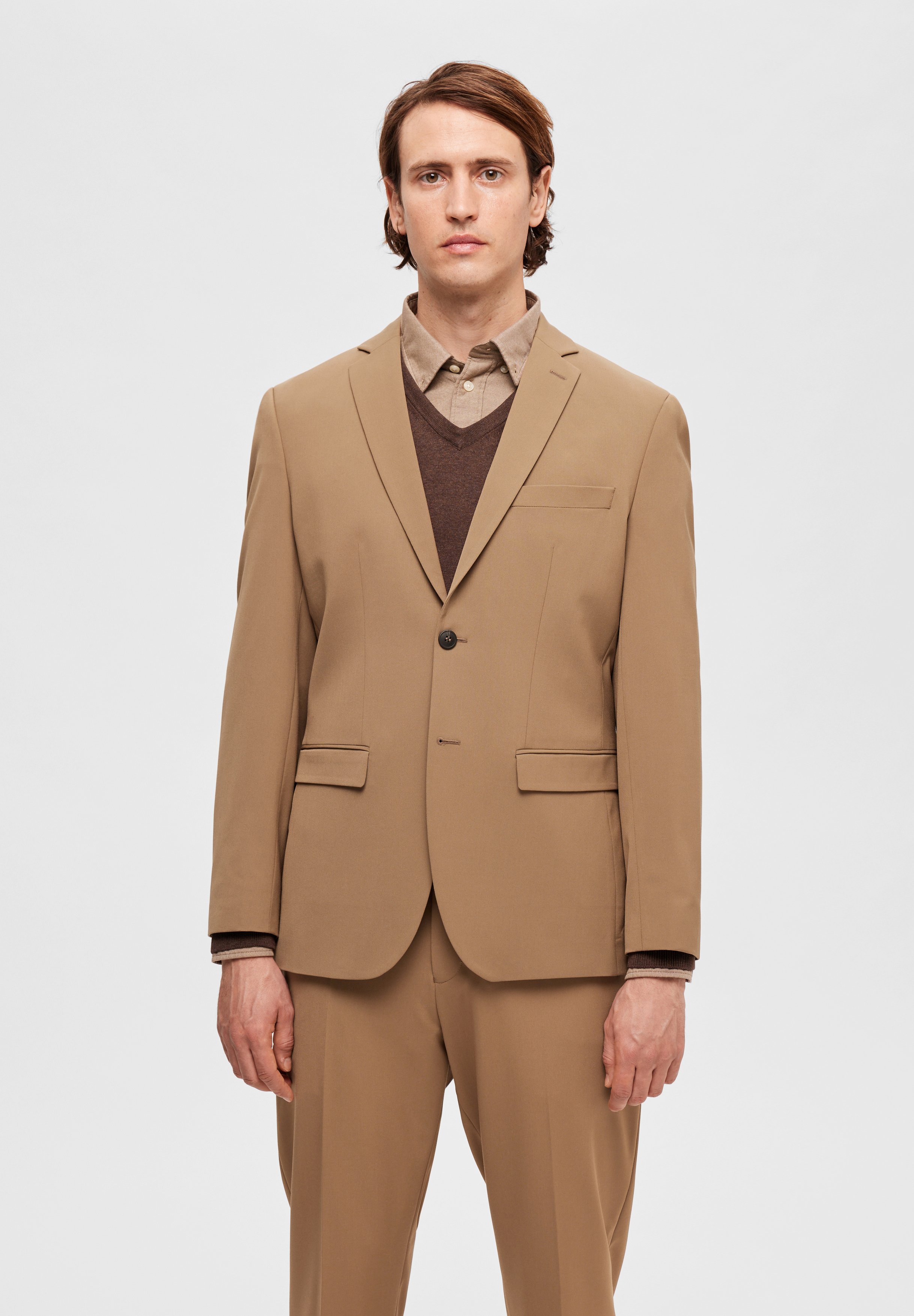 Selected Homme SLHSLIM-OASIS TRS NOOS - Stoffhose - Light Green Melange/hellgrün-meliert