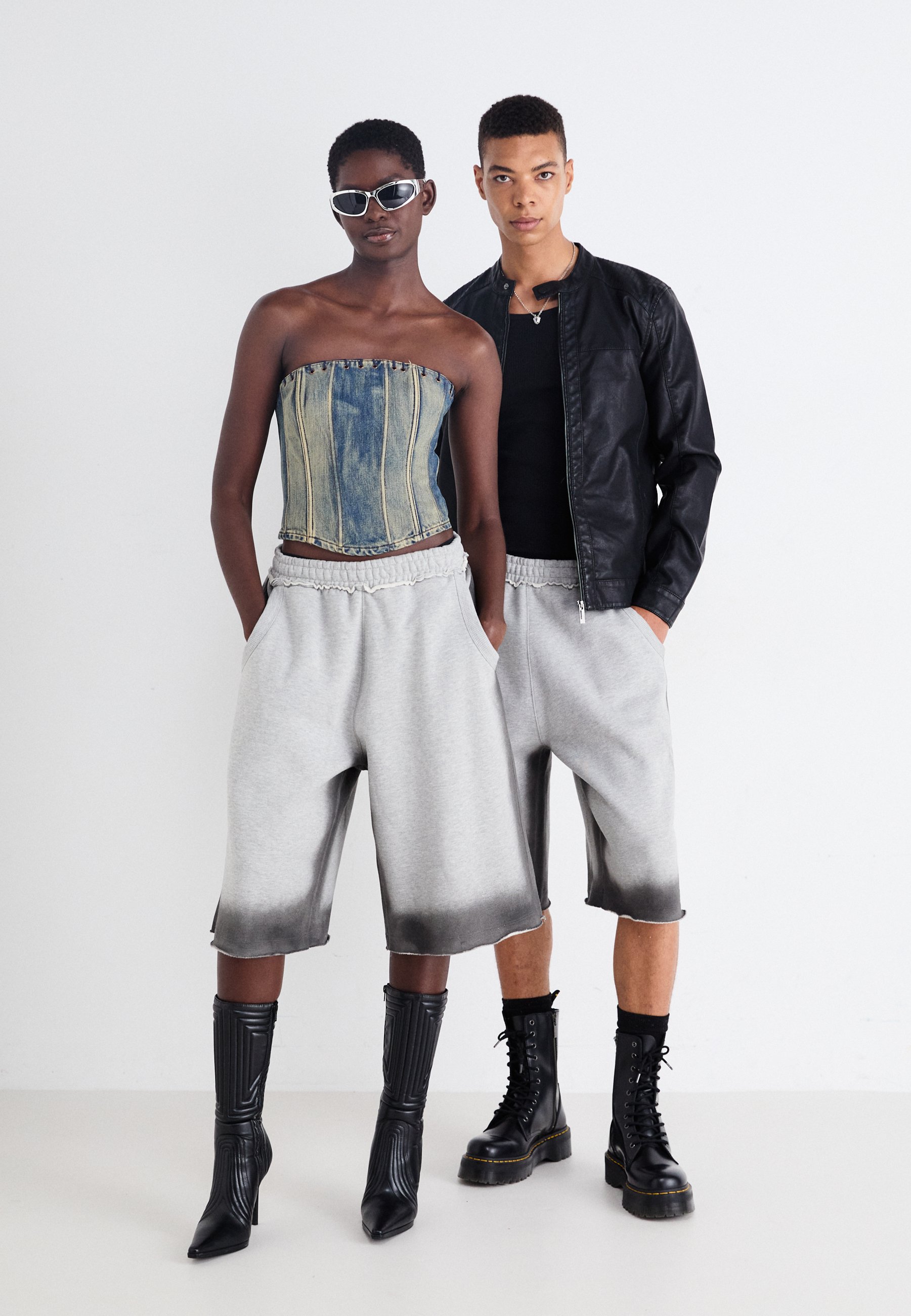 Jaded London SPRAY MONSTER JOGGER UNISEX - Shorts - grey