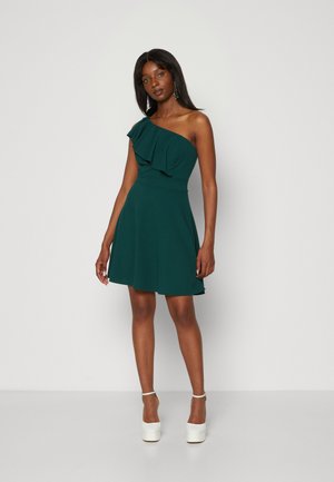 MAXINE RUFFLE SKATER - Vestito di maglina - forest green