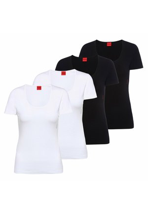 4ER PACK RUNDHALS - T-shirt basic - schwarz weiß