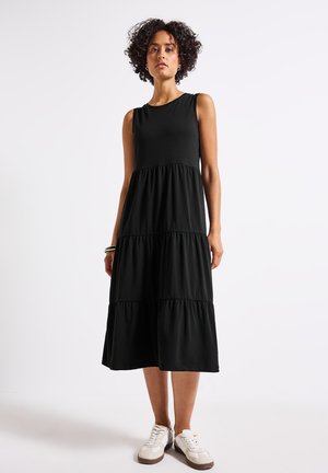 MIT VOLANTS - Jersey dress - schwarz
