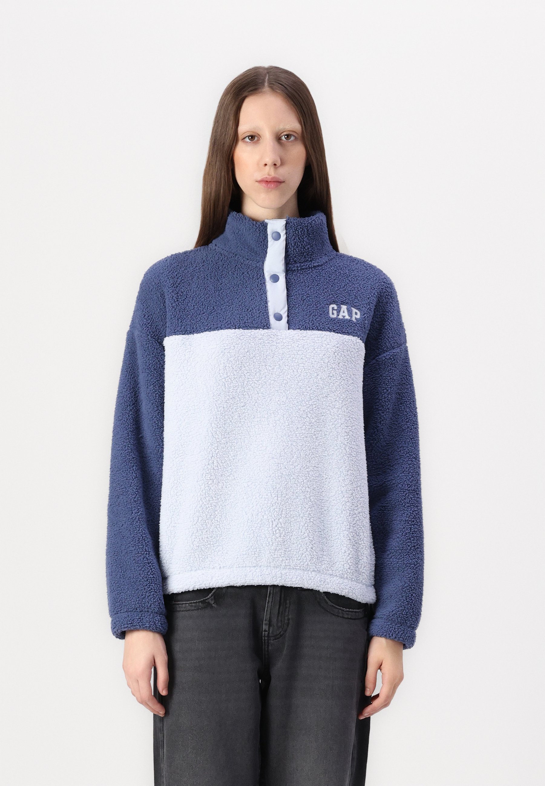 BesserBay Felpa Con Cerniera E Colletto Alto In Pile Teddy - Donna Taglia M Grigio