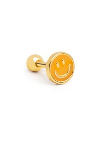 Singularu SMILEY YELLOW ENAMEL - Pendiente individual - gold-coloured