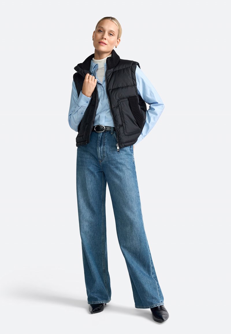 Gilet Smanicato Camicia Lunga E Gilet Donna Rich Royal