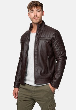 INDICODE JEANS BROOK - Faux leather jacket - dark brown