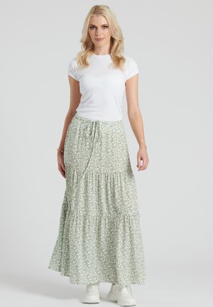 South Beach FLORAL SKIRT - Maxirok - sage