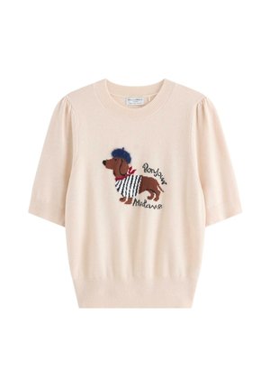 Lindex, Printtipaita - beige melange