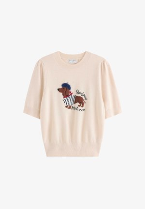 Lindex, Printtipaita - beige melange