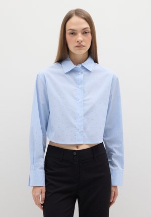 STRIPE WITH RHINESTONES - Overhemdblouse - white/light blue