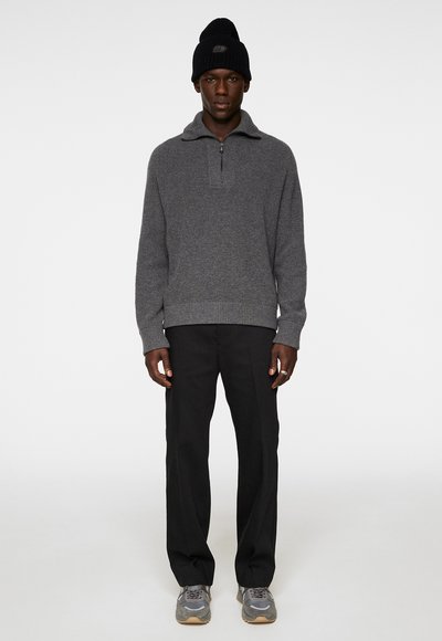 J.LINDEBERG WILMER QUARTER ZIP  - Trui - mid grey melange