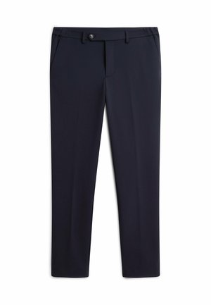 Tommy Hilfiger, TOMMY HILFIGER NEW YORK LABEL KNIT STRAIGHT TROUSERS - Trousers - navy blue