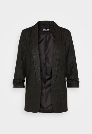 PCBOSELLA 3/4 GLITTER - Blazer - black/silver