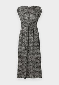 DRESS CRINKLED WITH SMOCKING - Maxiklänning - abstract black