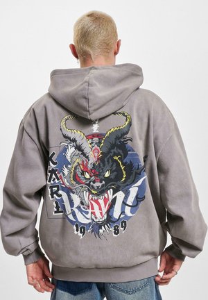 SMALL SIGNATURE WASHED OS DRAGON FULL ZIP - Sweatjakke - grey