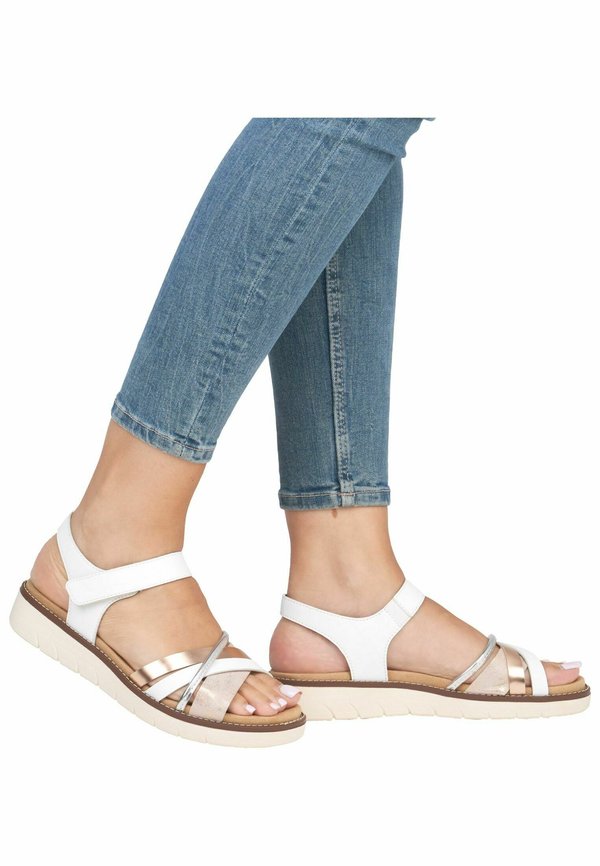 Riemensandalette - rosegold weiss kupfer argento 80