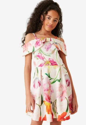 COLD SHOULDER BOW SKATER - REGULAR FIT - Hverdagskjole - white floral