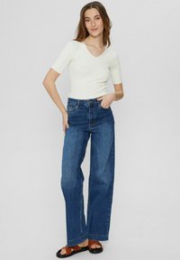 NUPARIS JEANS LONG MED BLUE - Straight leg jeans - medium blue denim
