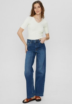 NUPARIS JEANS LONG MED BLUE - Straight leg -farkut - medium blue denim