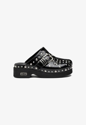 Cult, MUSE 4743 SABOT W BR.LEAT. BLACK/SILVER BUBBLE STUDS - Ciabattine - screziato-mottled black