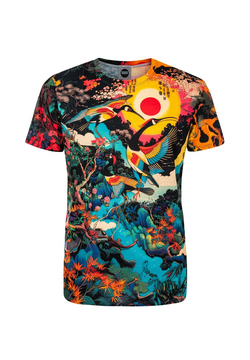 Mr. GUGU & Miss GO - JAPANESE HERON - Print T-shirt - green, Enlarge