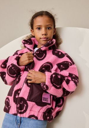 Next, REGULAR FIT - ZIP UP BORG - Giacca in pile - pink/berry smiley