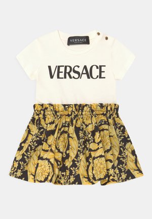 DRESS POP BAROCCO KIDS LOGO - Vestito di maglina - bianco/nero/oro