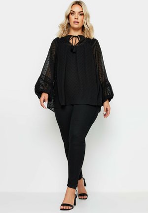 Yours Clothing DETAIL DOBBY - Blouse - black