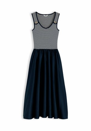 Tommy Hilfiger, TOMMY HILFIGER GOLD-TONE BUTTON SLIM MIXED MIDI DRESS - Freizeitkleid - dark night navy  ecru stp