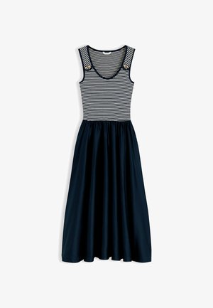 Tommy Hilfiger, TOMMY HILFIGER GOLD-TONE BUTTON SLIM MIXED MIDI DRESS - Freizeitkleid - dark night navy ecru stp