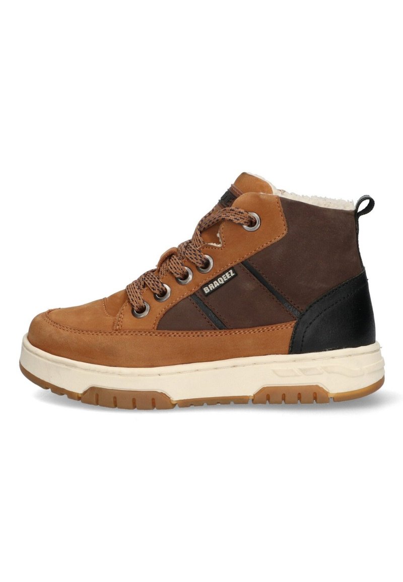 Braqeez Sneakers hoog - bruin wit grijs