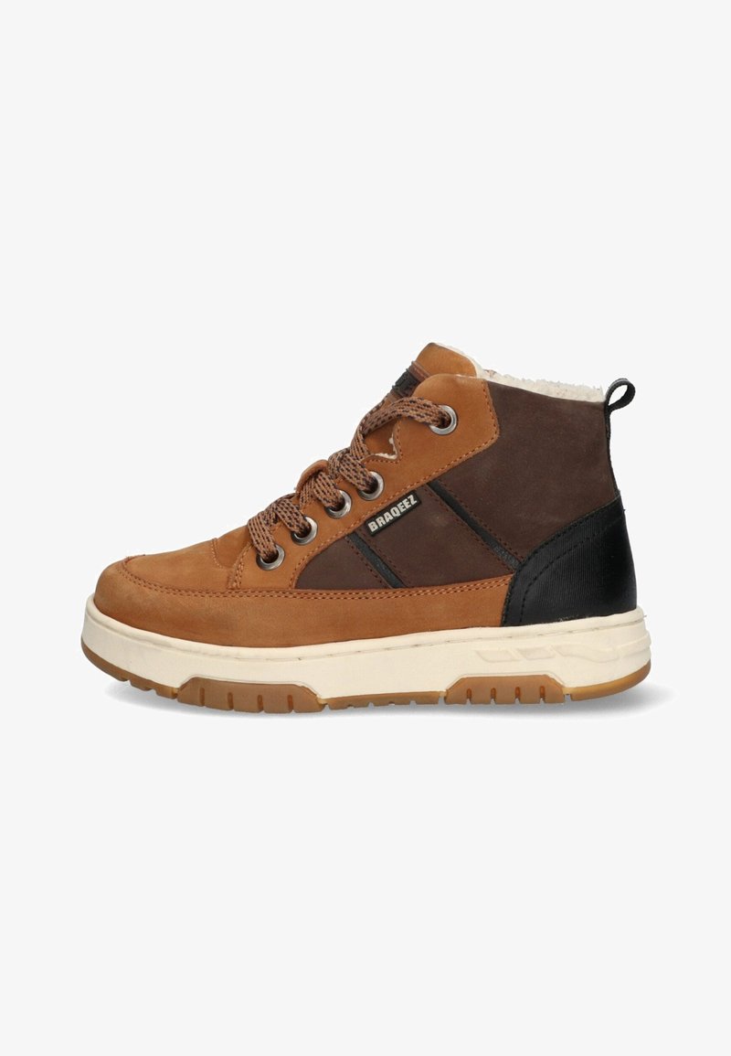 Braqeez Sneakers hoog - bruin wit grijs