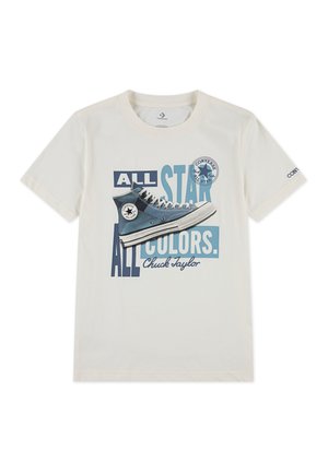 PATCHWORK SNEAKER TEE - Tričko s potlačou - egret
