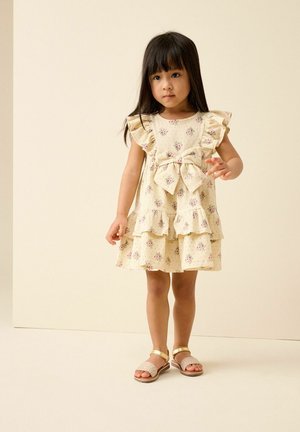 Next, REGULAR FIT - SLEEVELESS FRILL BOW DETAIL SUMMER DRESS . - Day dress - ecru