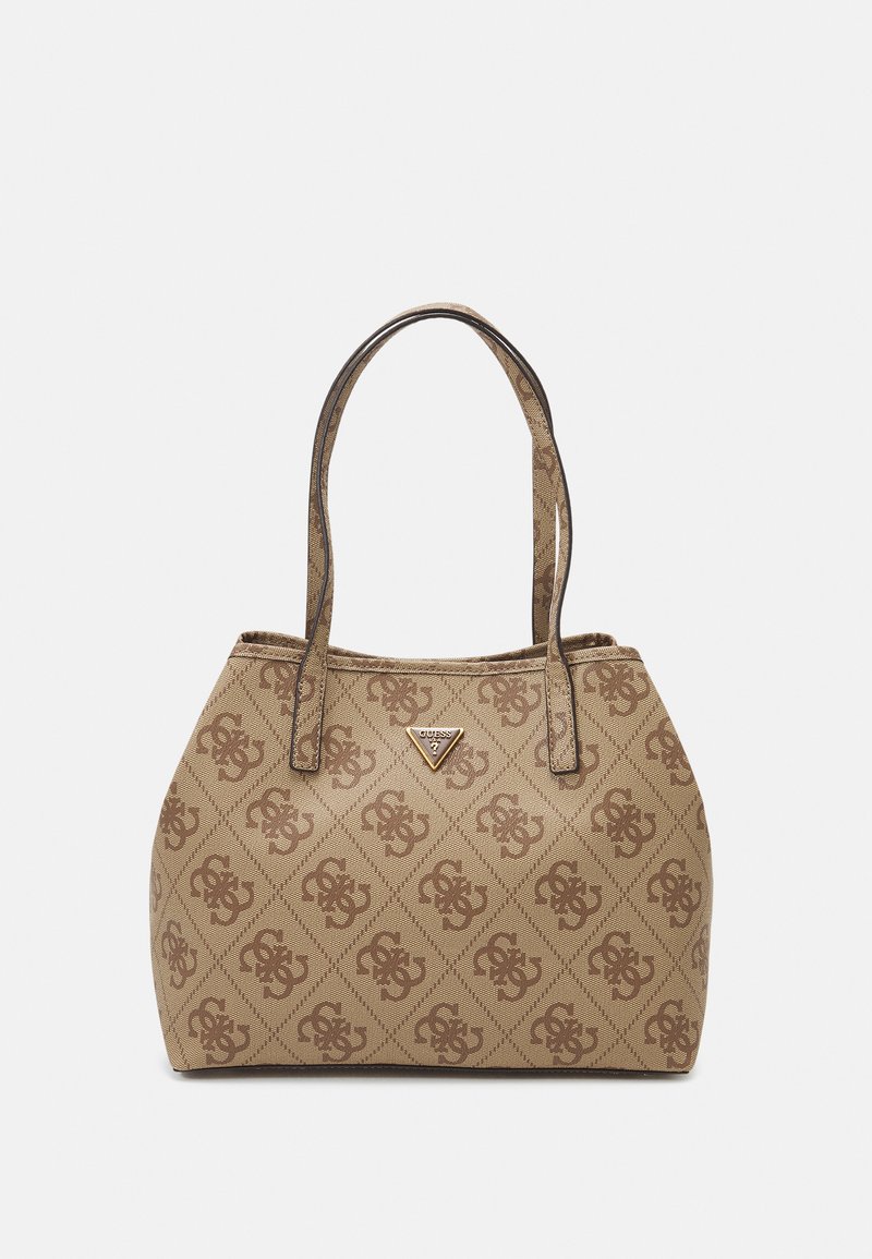 Borsa Shopper GUESS VIKKY LARGE &ndash; Latte Logo Rosa Pallida &ndash; Elegante Con Custodia