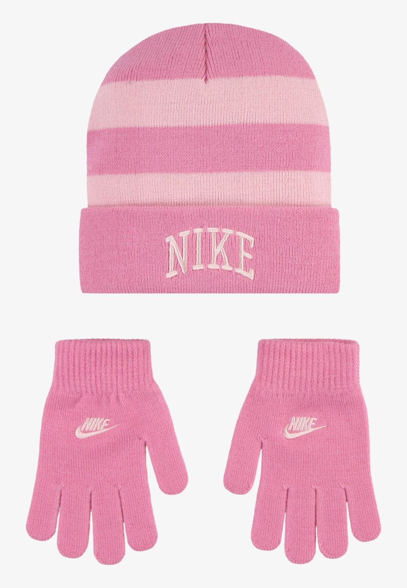Nike Sportswear CHUNKY STRIPE APEX BEANIE SET UNISEX - Bonnet - magic flamingo