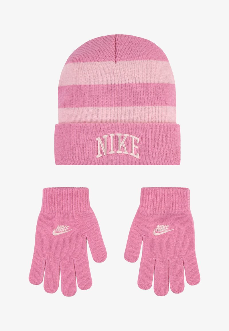 Nike Sportswear CHUNKY STRIPE APEX BEANIE SET UNISEX - Beanie - magic flamingo