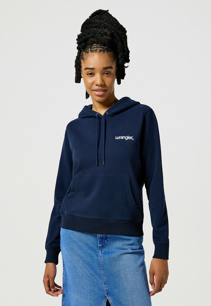 Wrangler REGULAR HOODIE - Felpa con cappuccio - navy