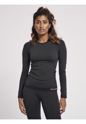 SEAMLESS TIGHT - Sports T-shirt - black melange