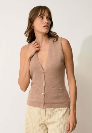 Vest - heather camel