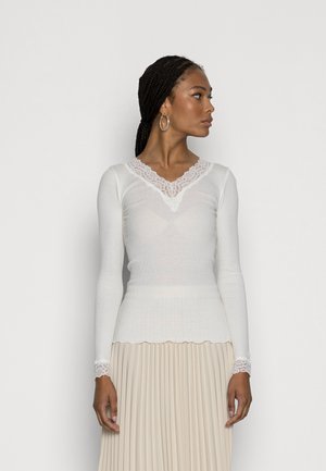 V NECK - Topper langermet - ivory