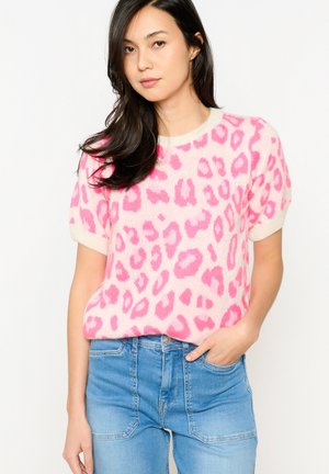 JACQUARD LEOPARD PRINT - Marškinėliai su spaudiniu - fluo pink